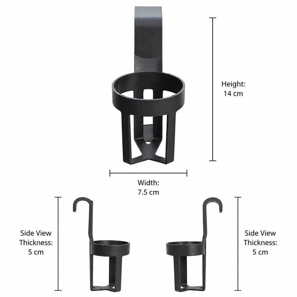 Car Door-Mounted Drink Holder with Clip Attachment