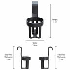 Car Door-Mounted Drink Holder with Clip Attachment