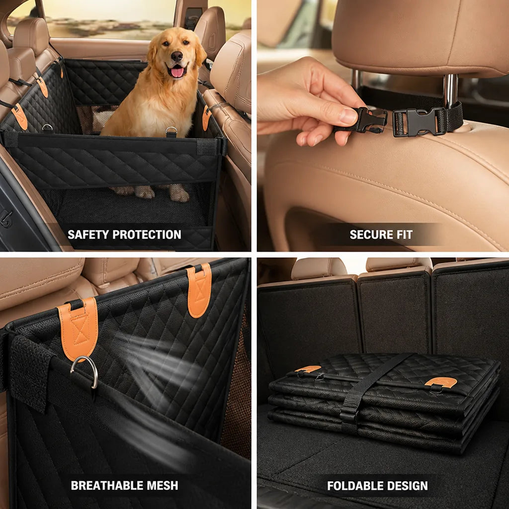 Dog Car Seat Cover with Fastening Straps